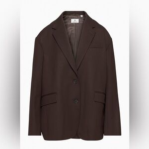 Aritzia Babaton Rich Mocha Brown Wool Vogue Blazer